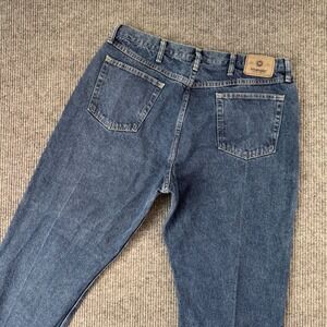 Wrangler Relaxed Fit Mens 38x30 Jeans Dark Wash Blue Denim Cotton Workwear Pants